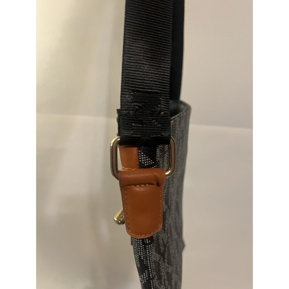 Michael Kors MK Logo Crossbody Bag Black Brown Adjustable Strap Purse Authentic - Picture 16 of 16